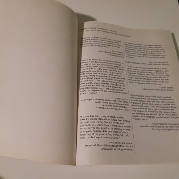 Kids Cookbook 365 Quick, Easy & Inexpensive Dinner Menus - Picture 3 of 6